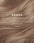 Rosemary hair oil bottle with dropper on a stone surface with natural light. Rosemary hair oil, argan, almond, bond, boost, hair growth, coconut oil, healthier, fuller-looking hair, stimulate, regrowth, hair thinning, natural, 100ml, review, 5 star