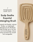 Beige hairbrush with 'Rosemary Hair Oil Co.' branding on a beige background, detangle brush, tangle teaser, flexi brush