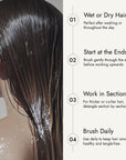 Beige hairbrush with 'Rosemary Hair Oil Co.' branding on a beige background, detangle brush, tangle teaser, flexi brush, how to use